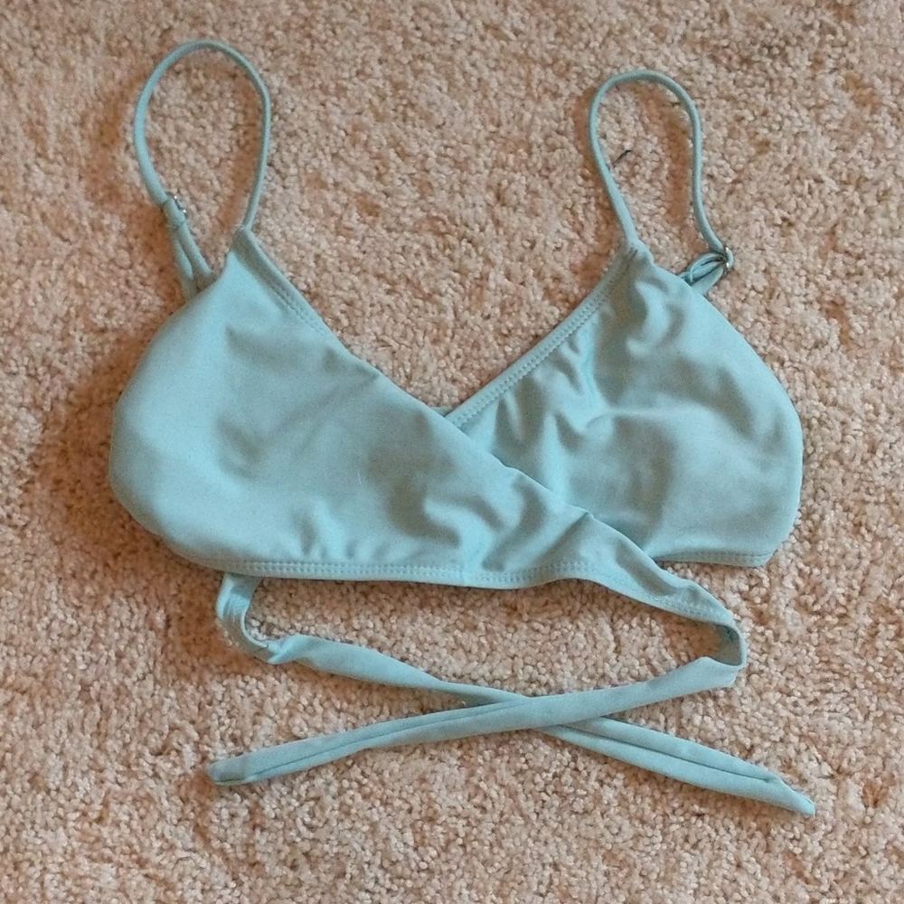 AQUAMARINE WRAP BIKINI TOP